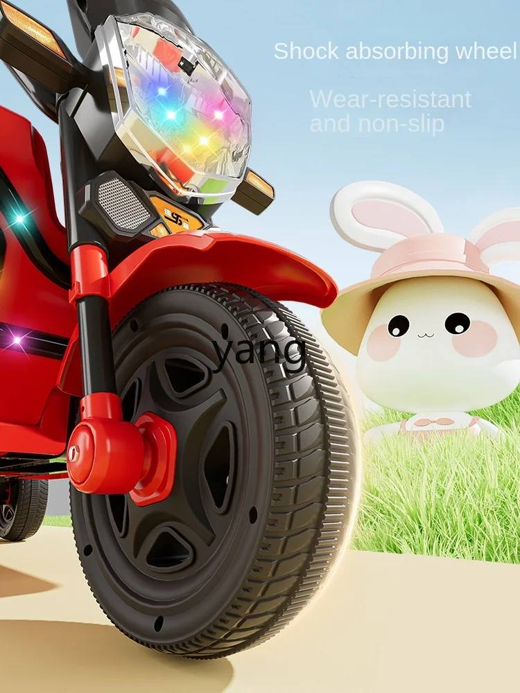 CX Children's Electric Car Three Wheeled Motorcycle Sitting Double with Remote Control Children's Tractor with Bucket