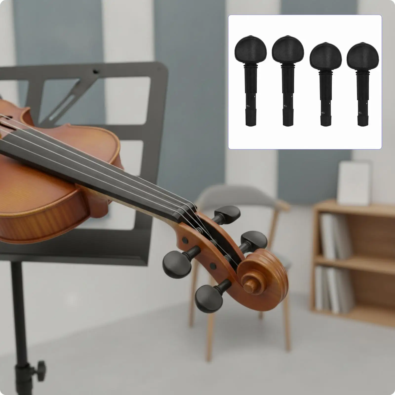4 Pieces Violin Part Replacement Internal Gear Mechanism Tuning Peg Compact