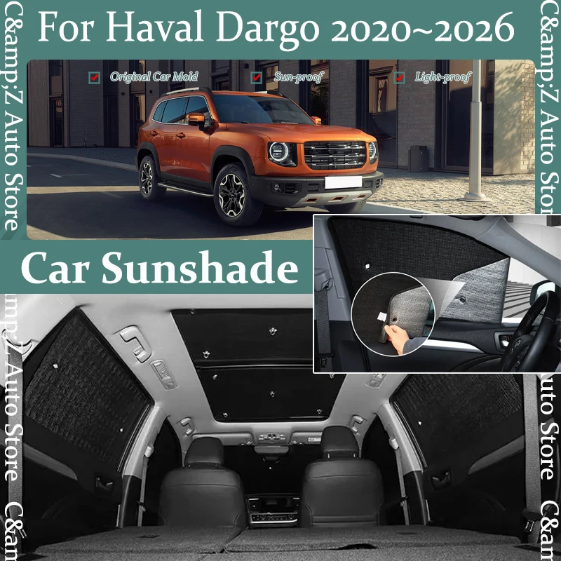 

Car Sun Visor For Haval Dargo Big Dog MK1 2020~2026 Anti-UV Shield Window Curtain Cover Sunhsade Windshield Pad Auto Accessoires