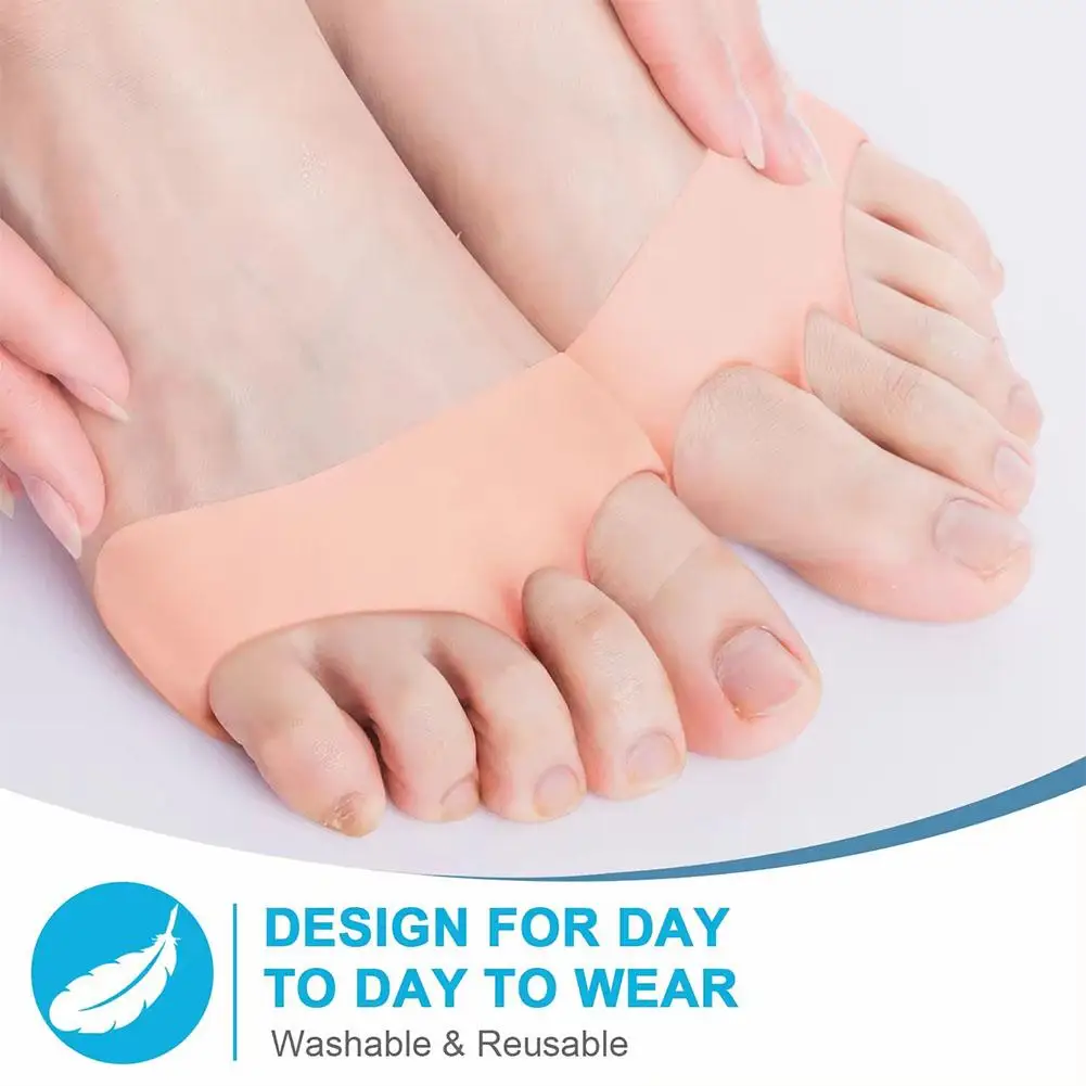 1 Pair Silicone Metatarsal Pads Toe Separator Pain Pads Relief Foot Forefoot Foot Insoles Foot Orthotics Socks Massage Care I7I7