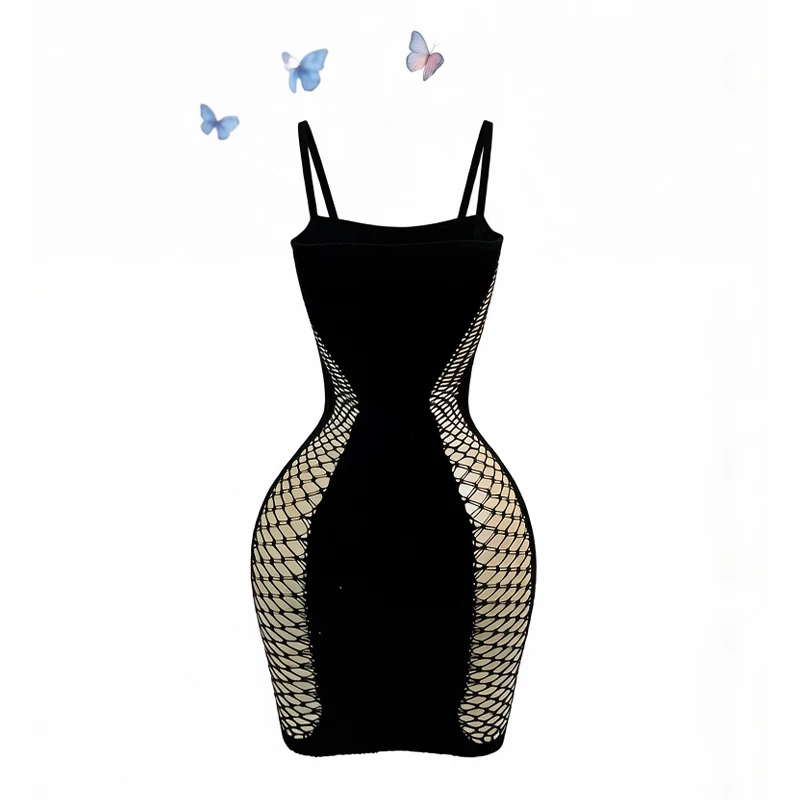 Women Summer Beach Cover Up Hollow Out Beachwear Bodycon Dress Without Underwear Sheer Mesh Fishnet Music festival Swimsuit image 6