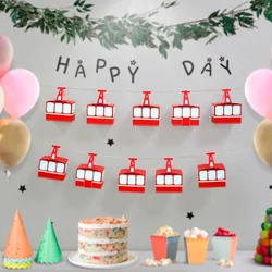 10Pcs Creative Cable Car Shape Cookies Candy Box with Rope Gift Packing Box for Kids Birthday Baby Shower Wedding Party Decor