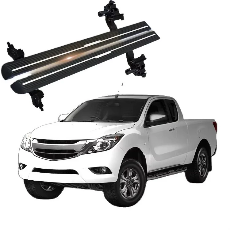 Matte Black Electric Running Boards for Mazda BT50 2015+ Waterproof and Rustproof with Long Warranty 2 Sets Included
