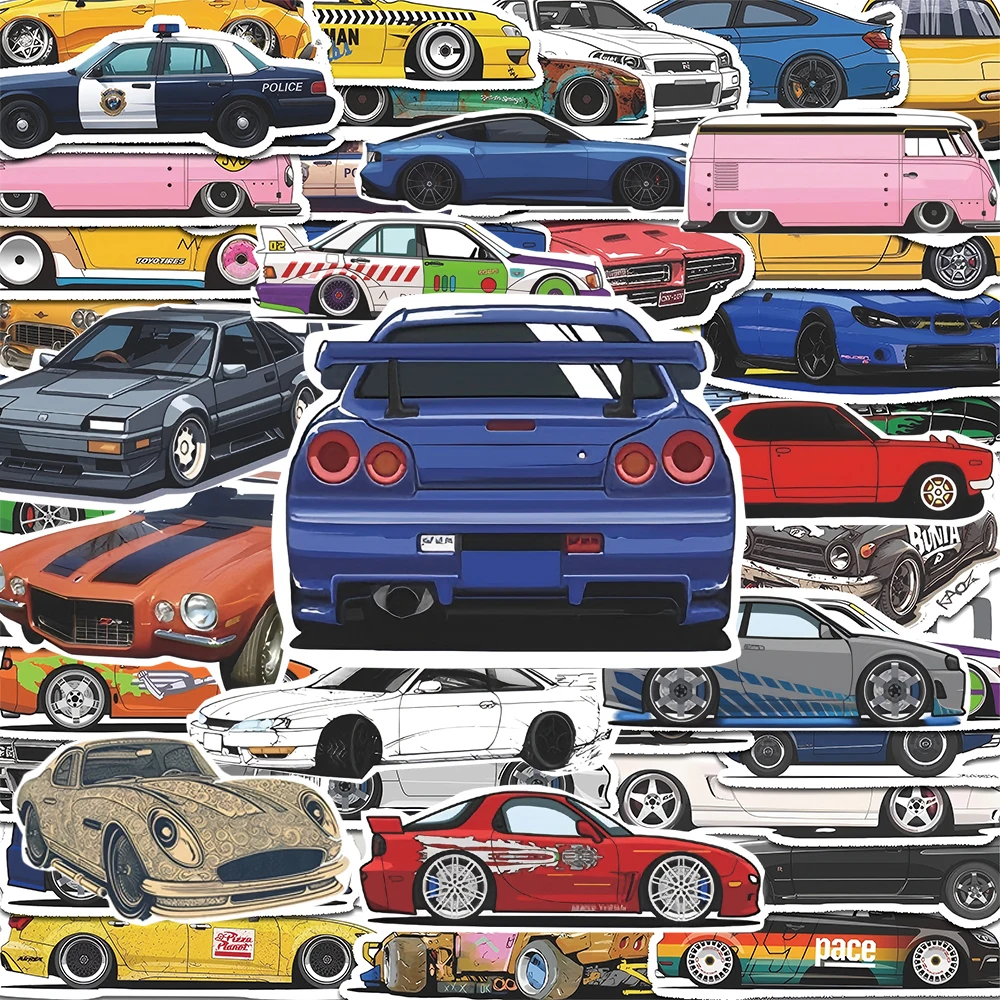 

10/30/52pcs JDM Racing Car Graffiti Stickers Personalized Decals Skateboard Phone Guitar Laptop Cool Cartoon Sticker Decoration