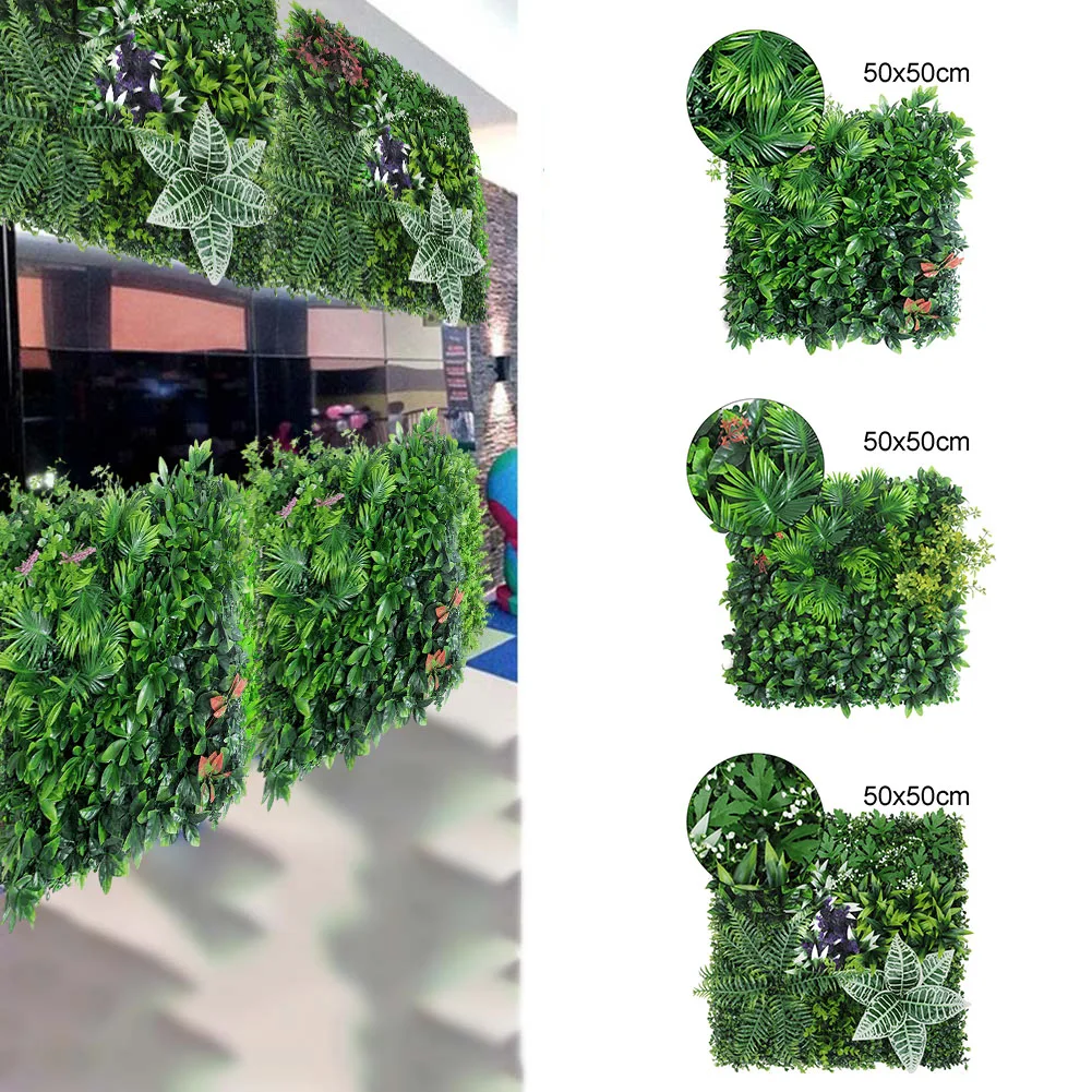 Artificial Plant Wall Lawn For Home Decoration, Subtropical Plant, Artificial Flower, DIY Wedding Decoration, 50x50cm