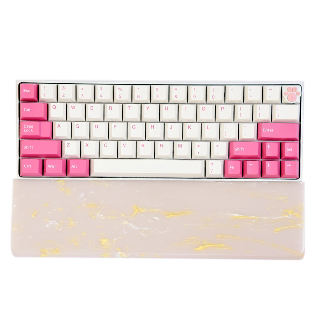 Keyboard Wrist Rest Pad Relax Mat Symphony Reinforced Resin Handmade with Non slip Feet 30 32 36 39 44cm Gold Color Customize PC