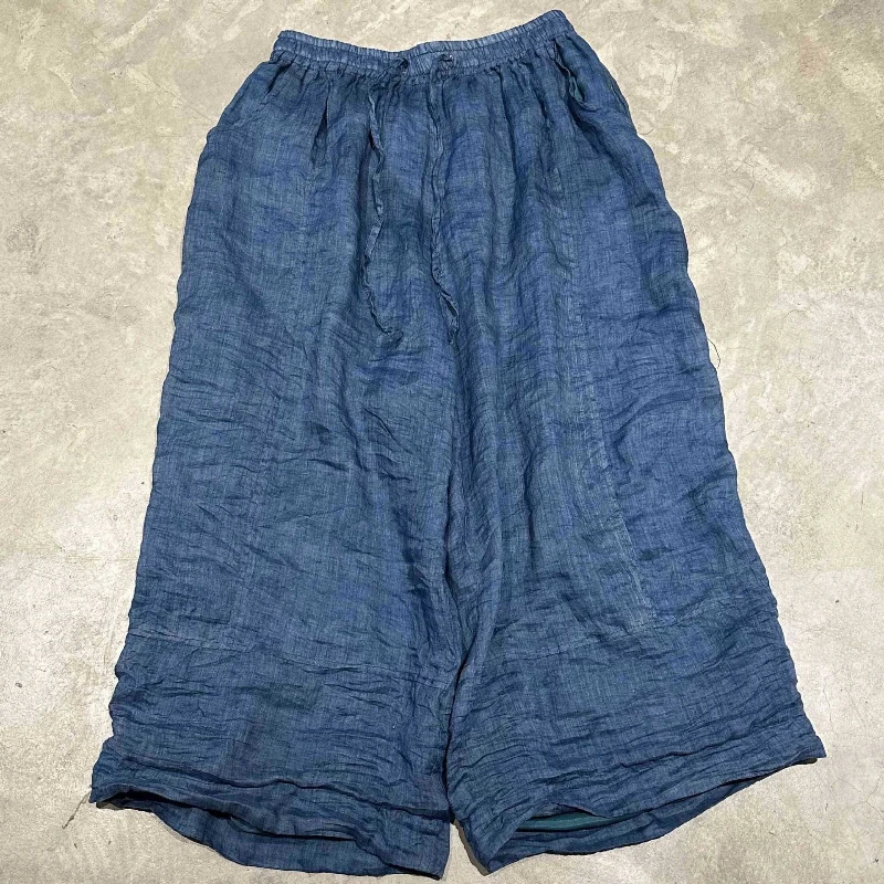Linen Women Ankle-length Casual Pants New Arrival Wide Leg Trousers 2026 Summer Vintage Style Loose Comfortable Female Clothing
