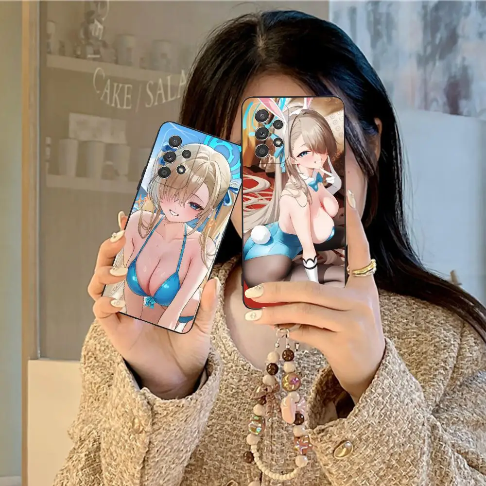 الأزرق الأرشيف Asuna قضية الهاتف المحمول لسامسونج غالاكسي M55 54 42 35 34 33 32 23 22 15 14 13 12 F55 5G اللون واقية فاخرة