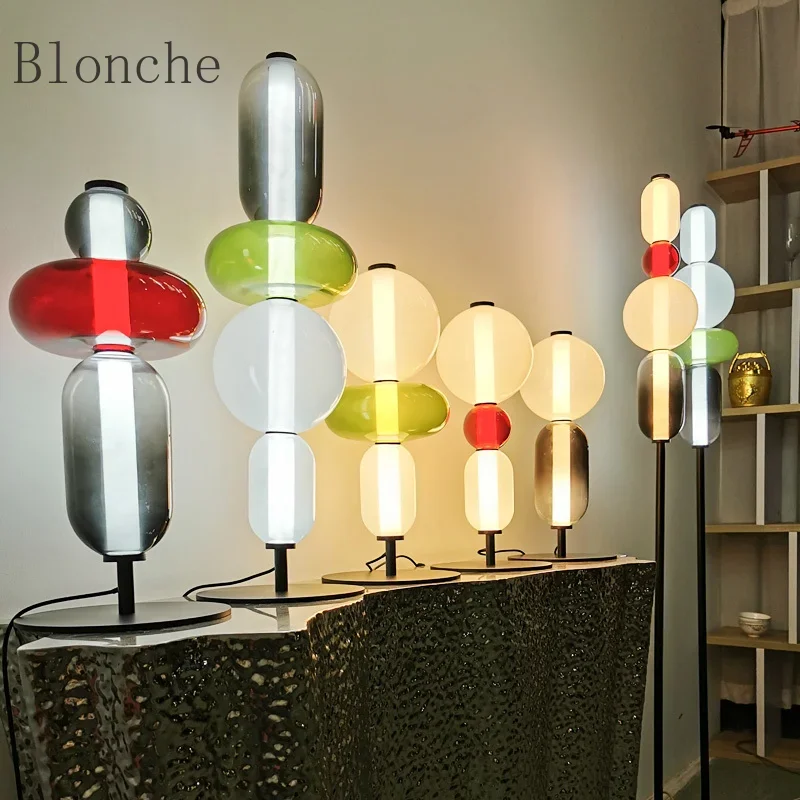 Postmodern Stained Glass Table Lamp Candy Floor Lamp Hotel Design Model Room Bedroom Creative Personality Eye Protection Lamp