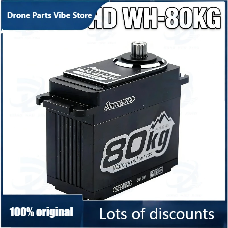 

Fy1pcs new POWER HD WH-80KG All-metal high-torque Steering gear 1/5 Large Wandering Dakatun Climbing vehicle scx6