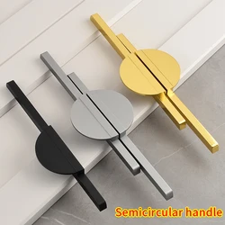 Closet cabinet door pulls new Chinese folio door pair of semi-circular drawer knobs simple style gold black gray handle