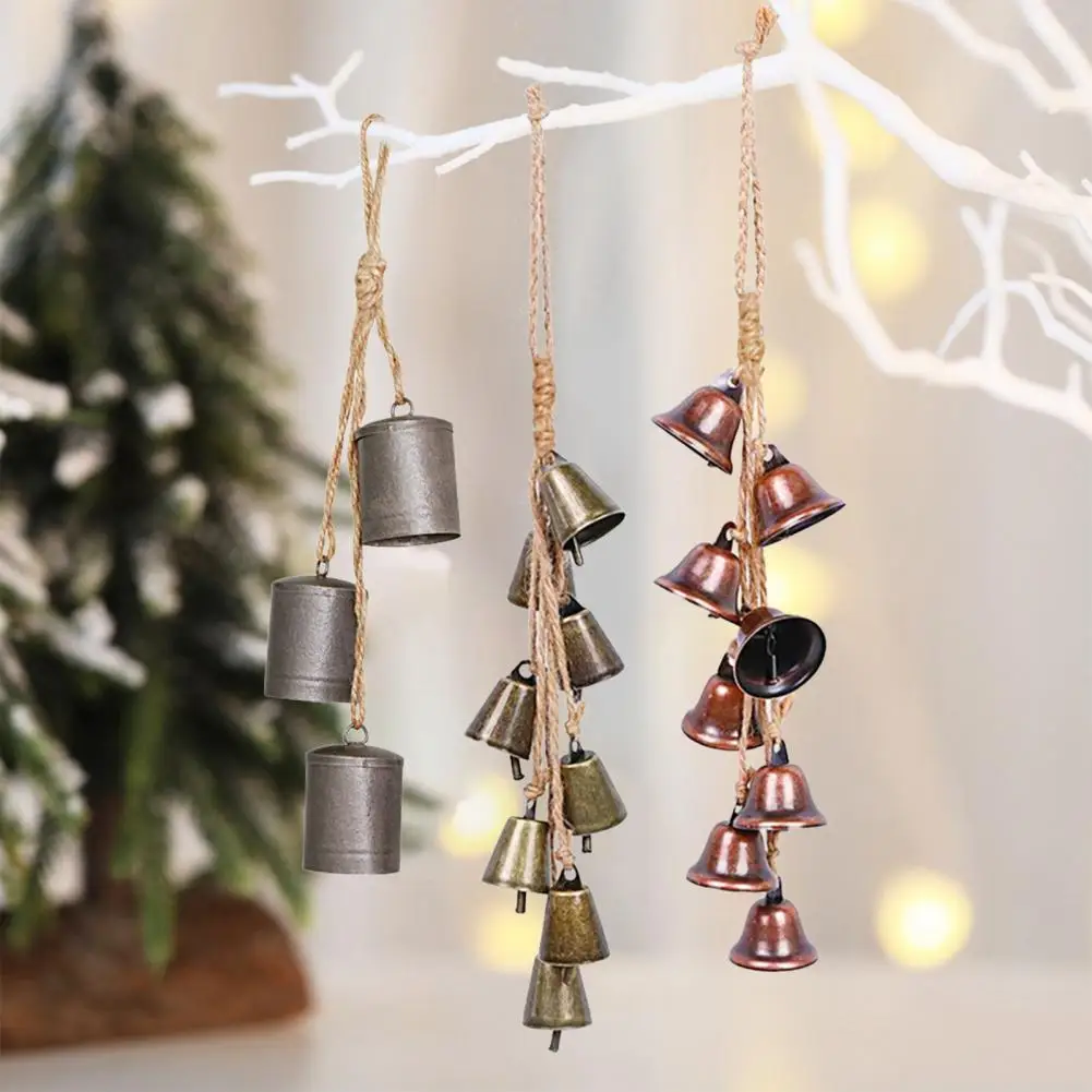 Peaceful Meditation Bells Vintage Metal Bell Decoration Rustic Metal Christmas Bell Pendant Chic Bells for Home for Tranquil