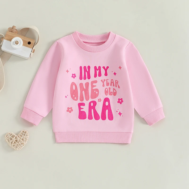 First Birthday Baby Girl Outfit in My One Year Old Era Sweatshirt Fall Long Sleeve Shirt 1St Birthday Girl Clothes