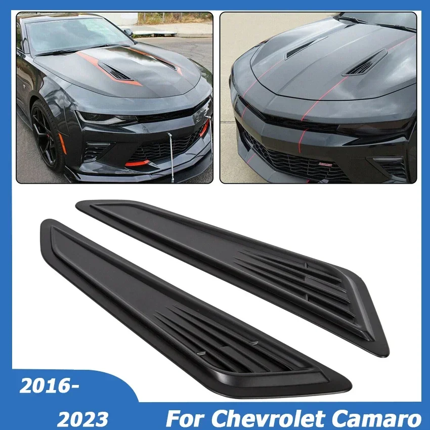 2PCS For 2016-2023 Chevrolet Camaro LT LS RS Front Hood Scoop Vent Bonnet Cover Decoration Trim Sticker Car Accessories