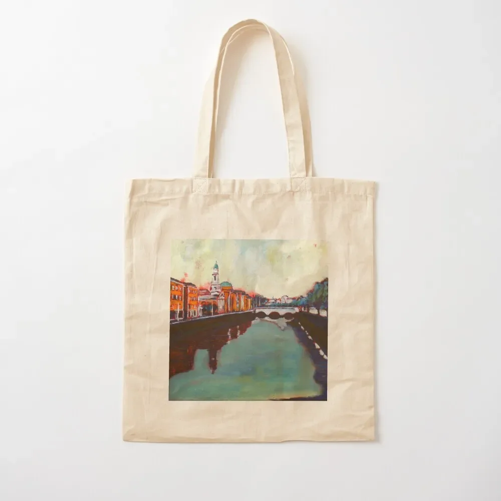 

Liffey, Arran Quay and Ushers Quay - Dublin, Ireland Tote Bag cute pouch bag tote bags men Tote Bag