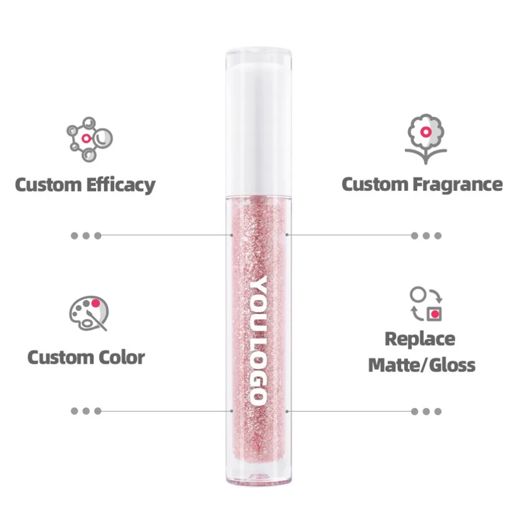 Private Label Aangepast logo Opvullende lipolie met glansspiegel Hydraterende lippen Essentie Vervagen liplijnen Niet-vette vloeibare lipgloss