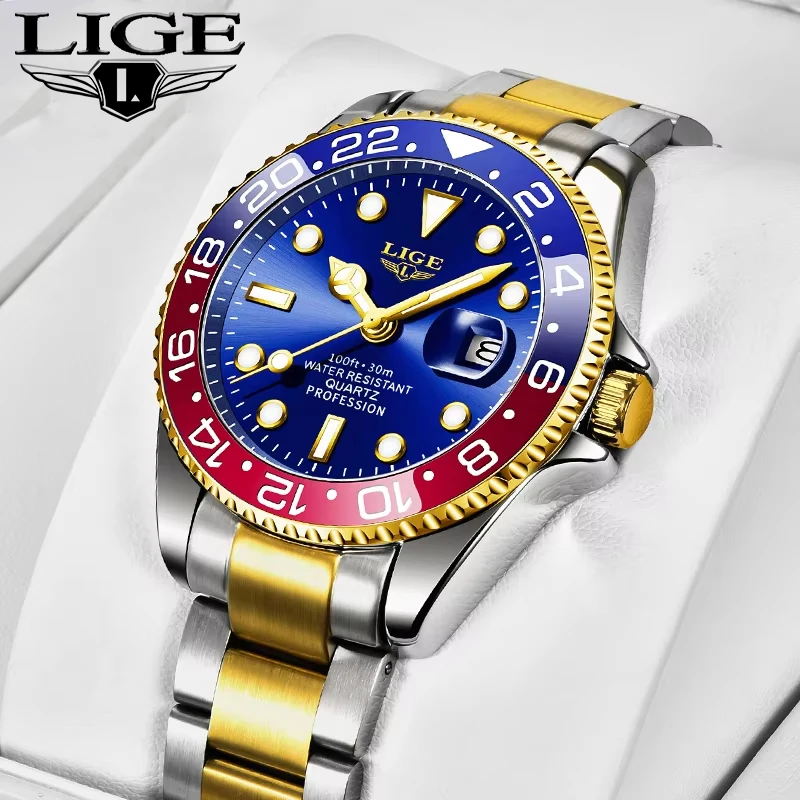 

LIGE Watches Men Brand Luxury Casual Steel Quartz Wristwatch Business Clock Male Sport Waterproof Date Chronograph Reloj Hombre