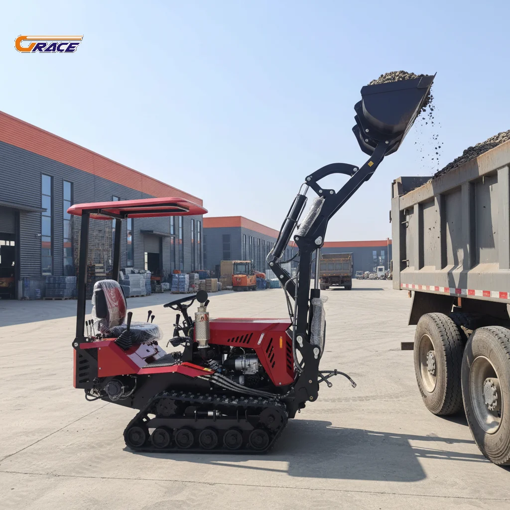 Customize Four wheel drive tractor with ditching plow rotary tiller excavator bucket and bulldozer