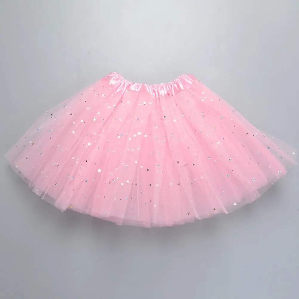 Festival Tulle Dress Sparkling Star Sequins Tulle Skirt for Kids Adults Elastic Waist Ballet Skirt for Carnival Party Costume