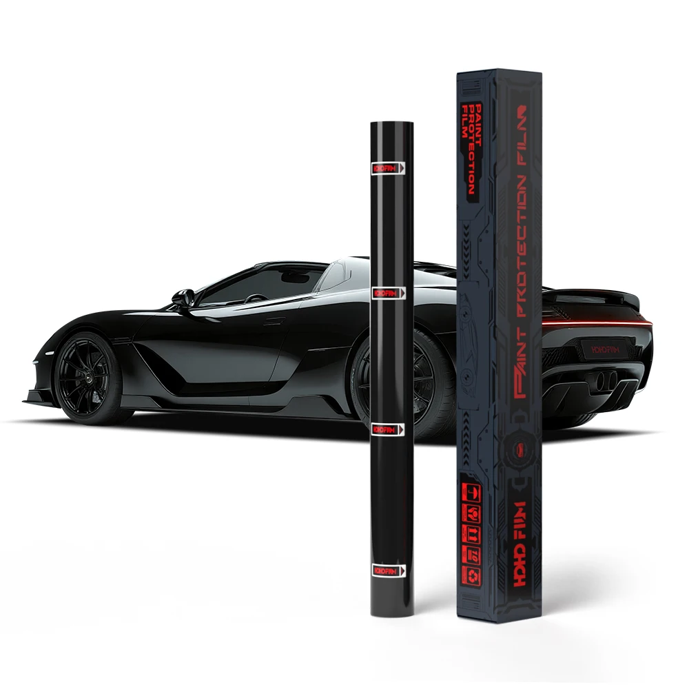 HOHOFILM Lubrizol TPU Glanzend Zwart Hoge Kwaliteit 7.5MIL PPF Verfbescherming Zelfherstellende Anti Krassen Kleur PPF Film