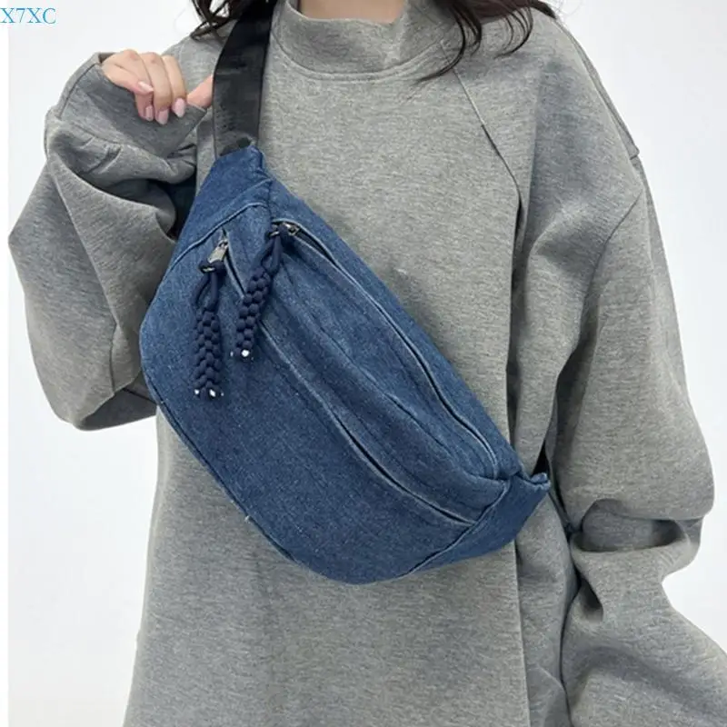 

X7XC Waist Bag Small Crossbody Bag Fashion Waist Pack Harajuku Styles Chest Bag with Adjustable Strap Phone Bag for Running