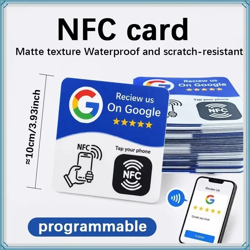 10Cm Programmable Textured Waterproof and Wear-resistant Self-adhesive NFC Sticker NFC215 13.56MHz Google Review Table Display