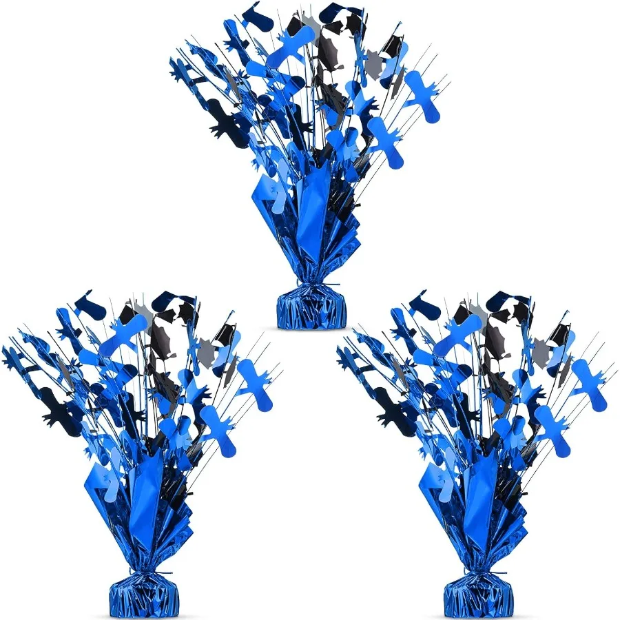 3 Stück Abschlusstisch-Mittelstücke, Abschlusstisch-Dekoration, glitzernde Folie, Absolventen-Mittelstücke für die Absolventenparty 2025, Abschlussfeier
