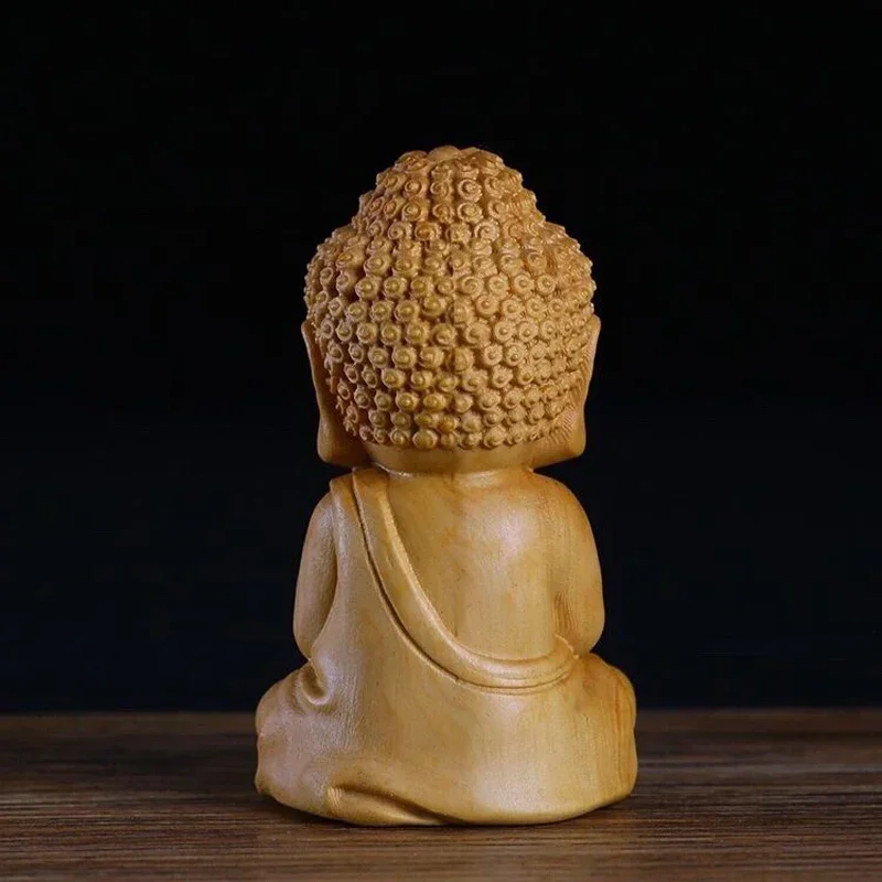 Taihang cliff cedar wood carving hand play a lovely small Buddha wooden decoration Solid wood crafts elephant car decoration