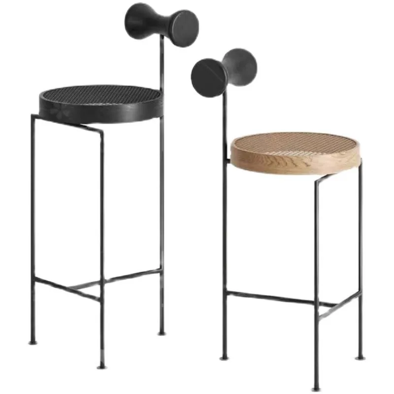 

European wrought iron bar chair light luxury stainless steel foot bar chair cafe bar front desk high chair home