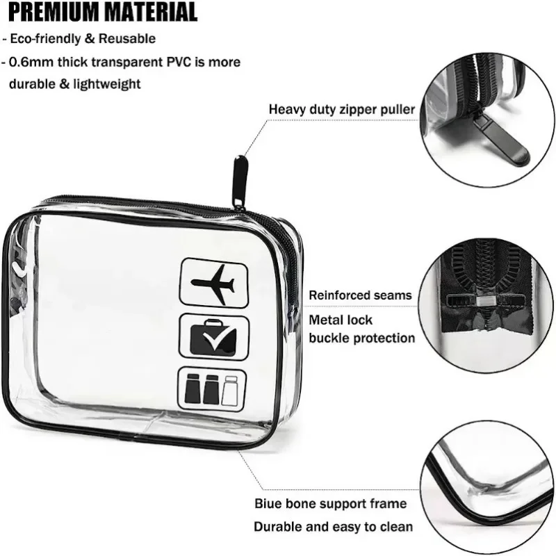 New Transparent Visible PVC Waterproof Makeup Bag Large Capacity Cosmetic Storage Bag Travel Portable Toiletry Bag Wash Bag