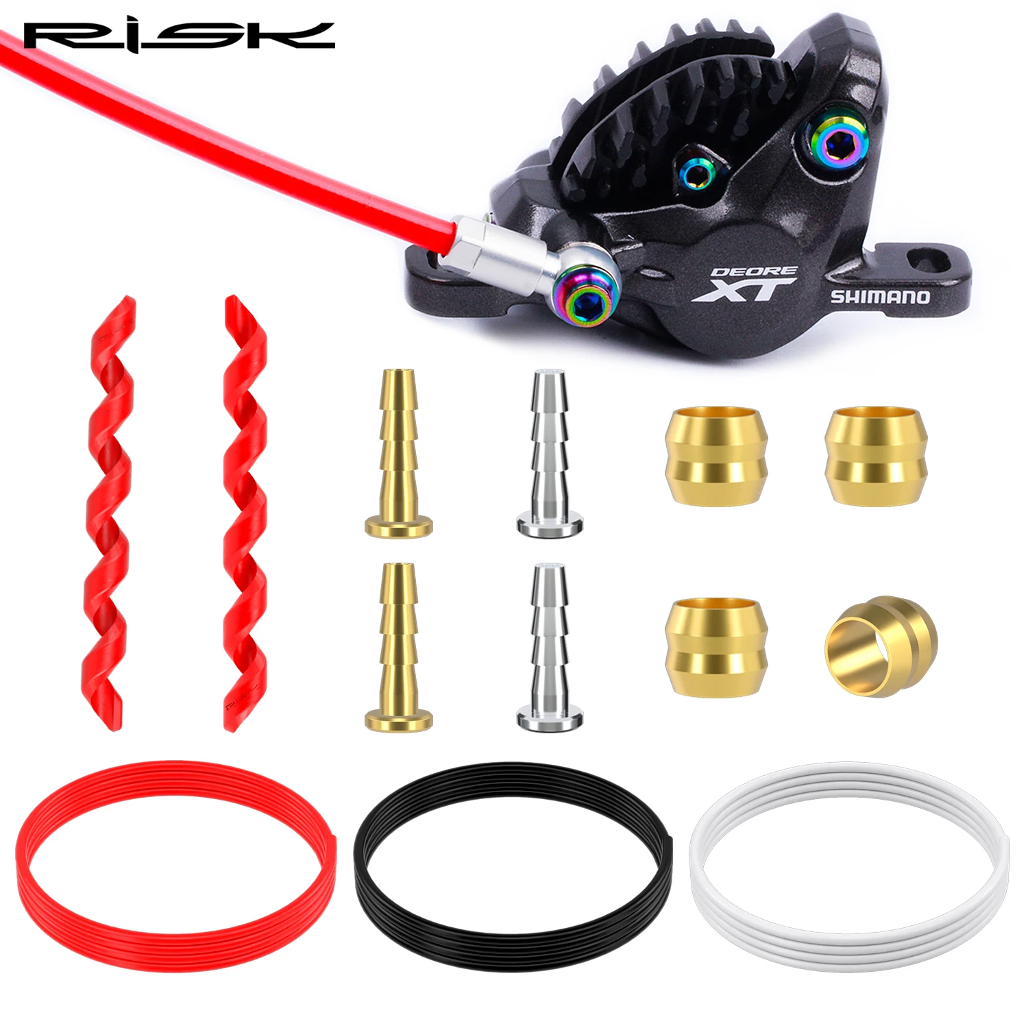 RISK Bicycle Hydraulic Disc Brake Hose Kit Tube Pipe Housing Set For Shimano Magura Sram SM-BH59 BH90 Compression Bushing&Needle