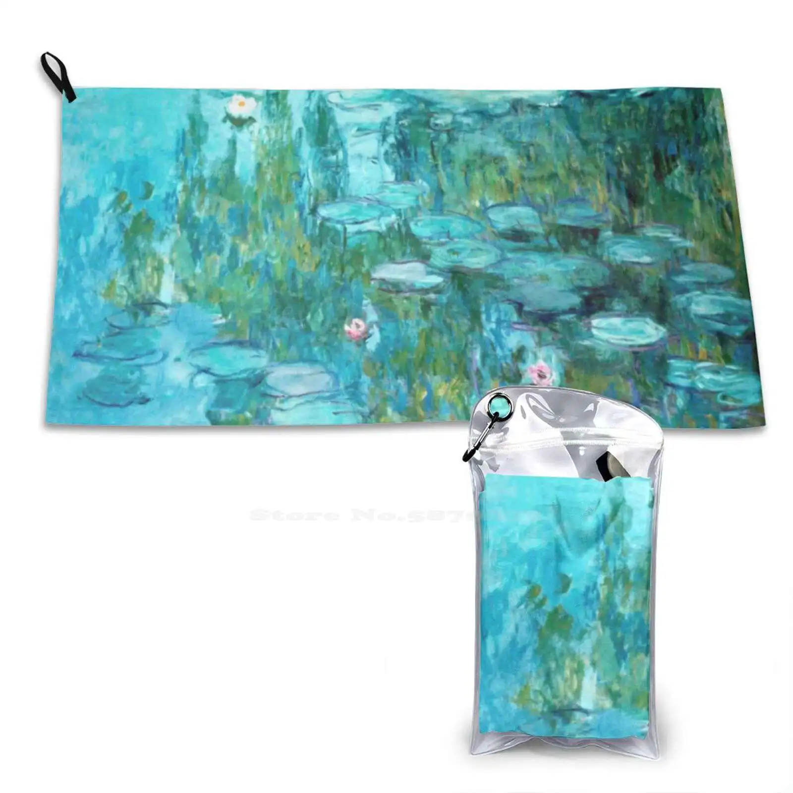 Claude Water Lillies Nympheas Soft Comfortable Bath Towel Outdoor Claude Water Lillies Nympheas Giverny Nature Fine Art France