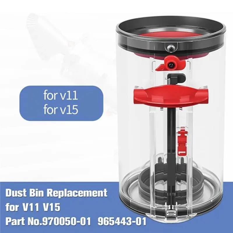 Replacement Dust Box With Reusable HEPA Filter For Dyson V11 V15 Transparent Dust Container For Vacuum Cleaner
