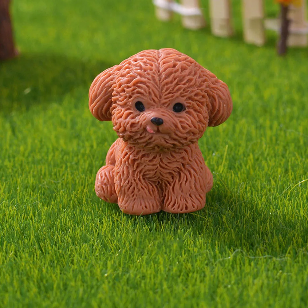 

4 Pcs Mini Decor Resin Garden Accessories Lightweight Realistic Details Housewarming Gift Dog Figurines Puppy