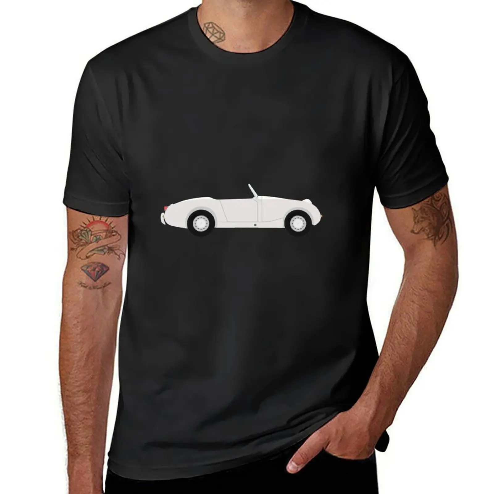 Austin Healey Sprite MK1 'Frogeye/Bugeye' Sports Classic Car (Old English White) T-shirt sports fans graphics Men's t-shirt