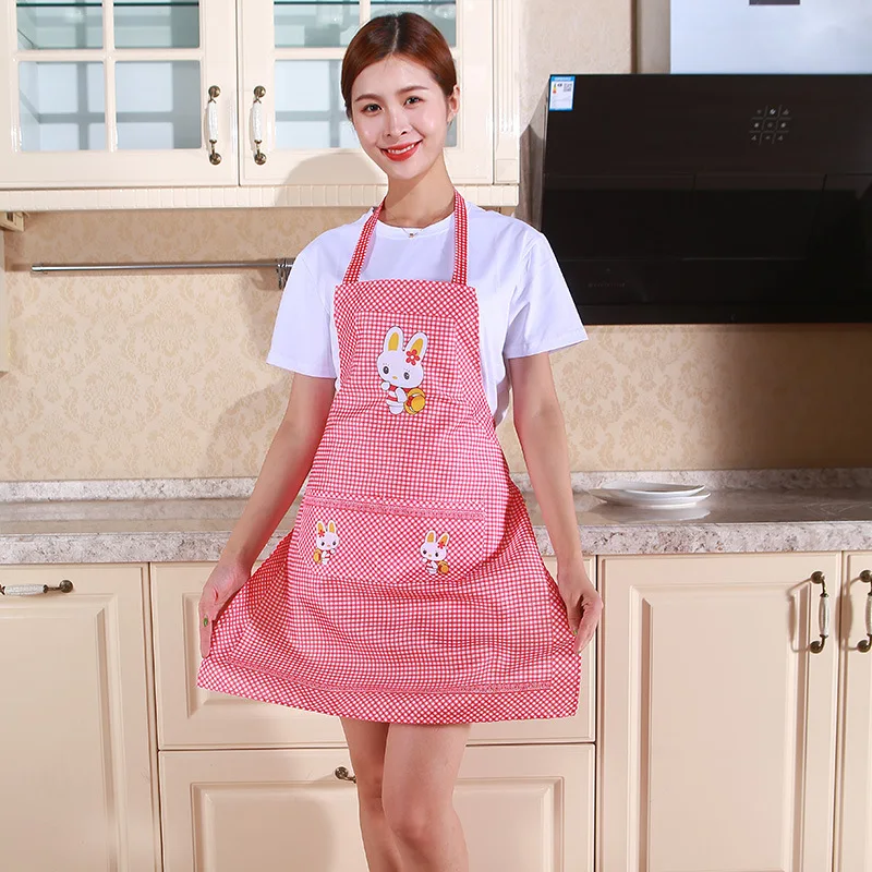 Women Apron Practical One Size Kitchen Apron Cartoon Rabbit Women Apron Kitchen Accessories Household Supplies