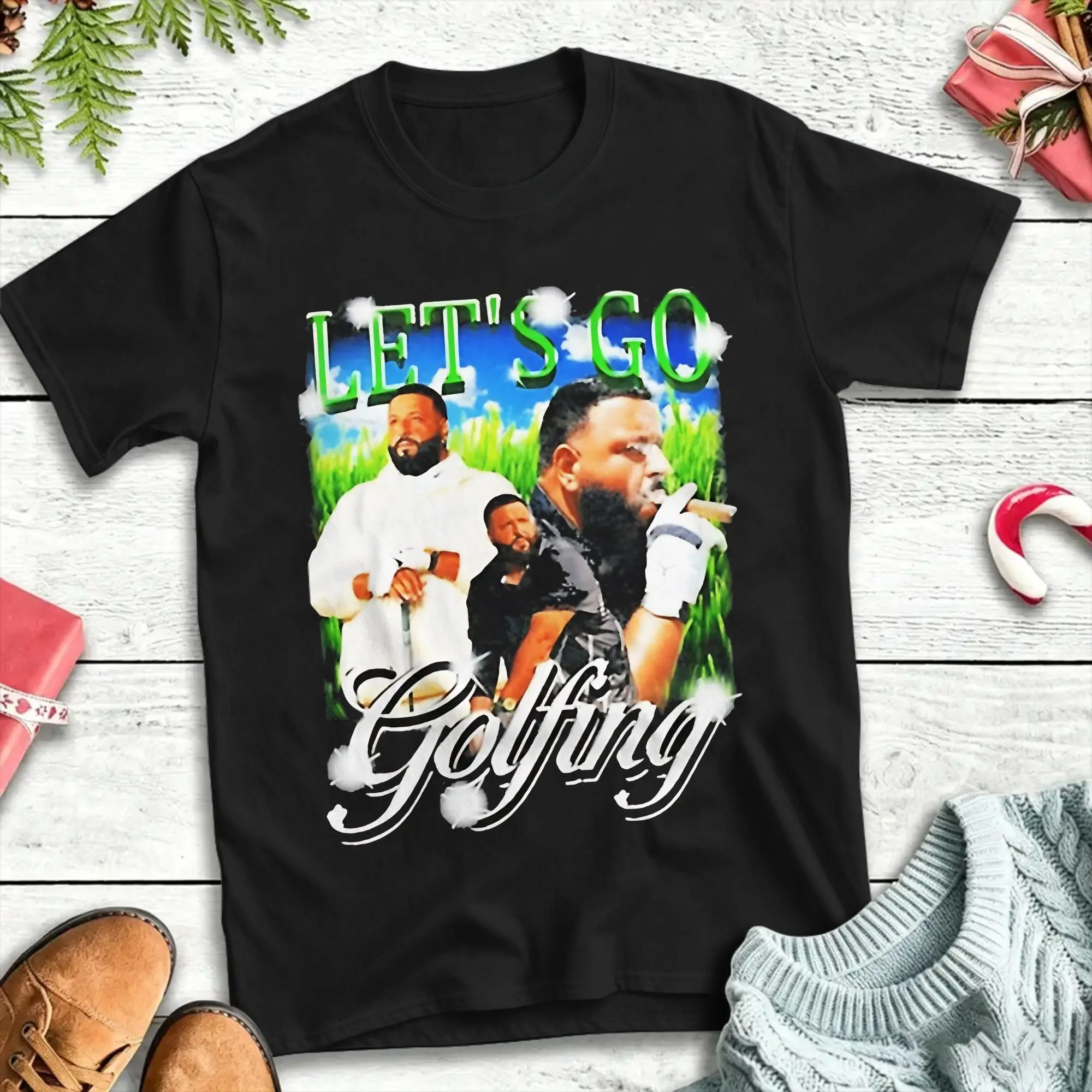 DJ Khaled Let's Go Golfing  T-Shirt  Trendy Cool T Shirts Short-Sleeve Funny Tops Beach Pure Cotton Oversized Top Tees