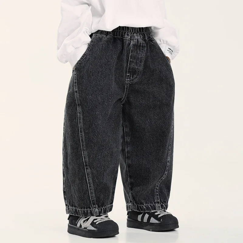 Spring New Boys' Jeans Korean Style Children's Casual Denim Pants Splicing Style Kids Trousers Loose Baby Boy Trousers
