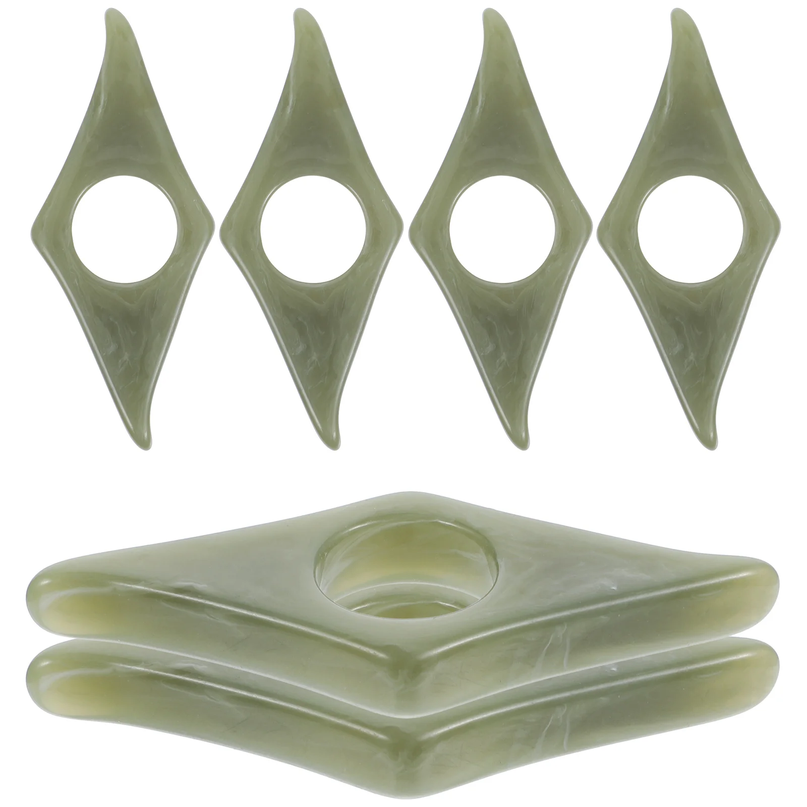 6 Pcs Resin Book Press Glue-bounded Holder Convenient Multi-function Reading Bookmark Olive Green Page Spreader