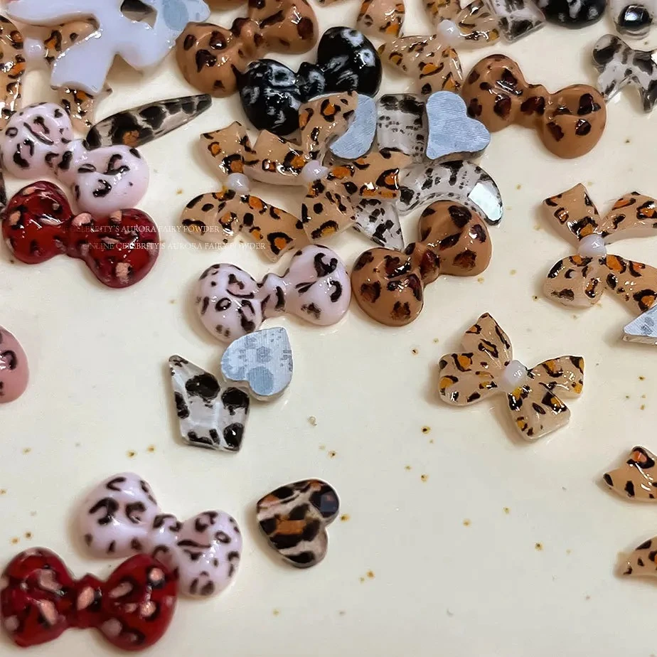 

Charm Leopard Print Bowknot Love Heart Butterfly Pearl Snowflake Christmas Wreath Star Sexy Nail Art Accessories Decoration Tool