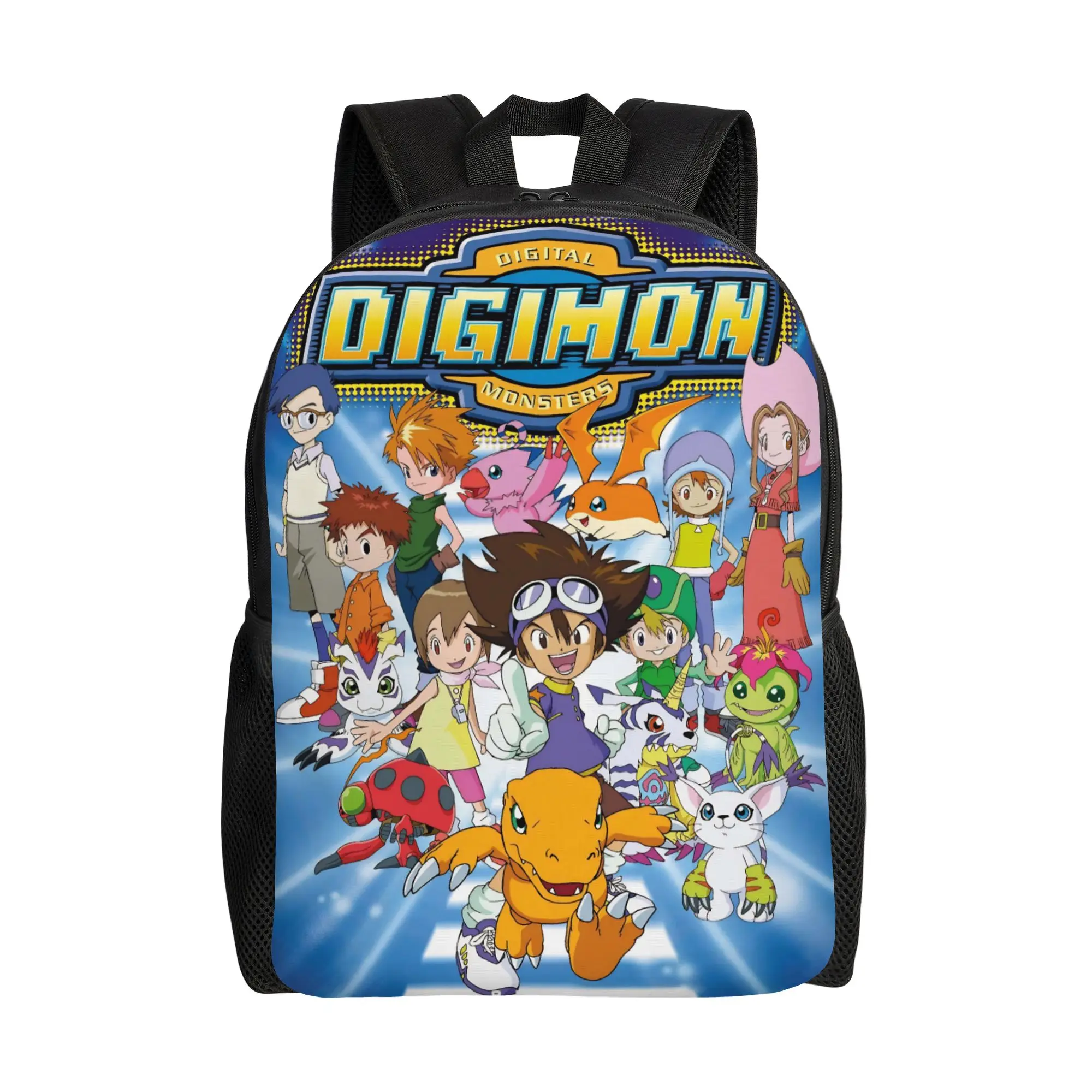 

Digimons Cartoon Backpack for Men Women Teenage Student Work Daypack Gomamon Patamon Laptop Canvas Bags Outdoor