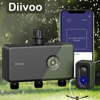 Diivoo WiFi Water Timer 3 Outlets IP54 Sprinkler Controller Garden Multi-Functional Irrigation Timer Rain Delay Manual Watering
