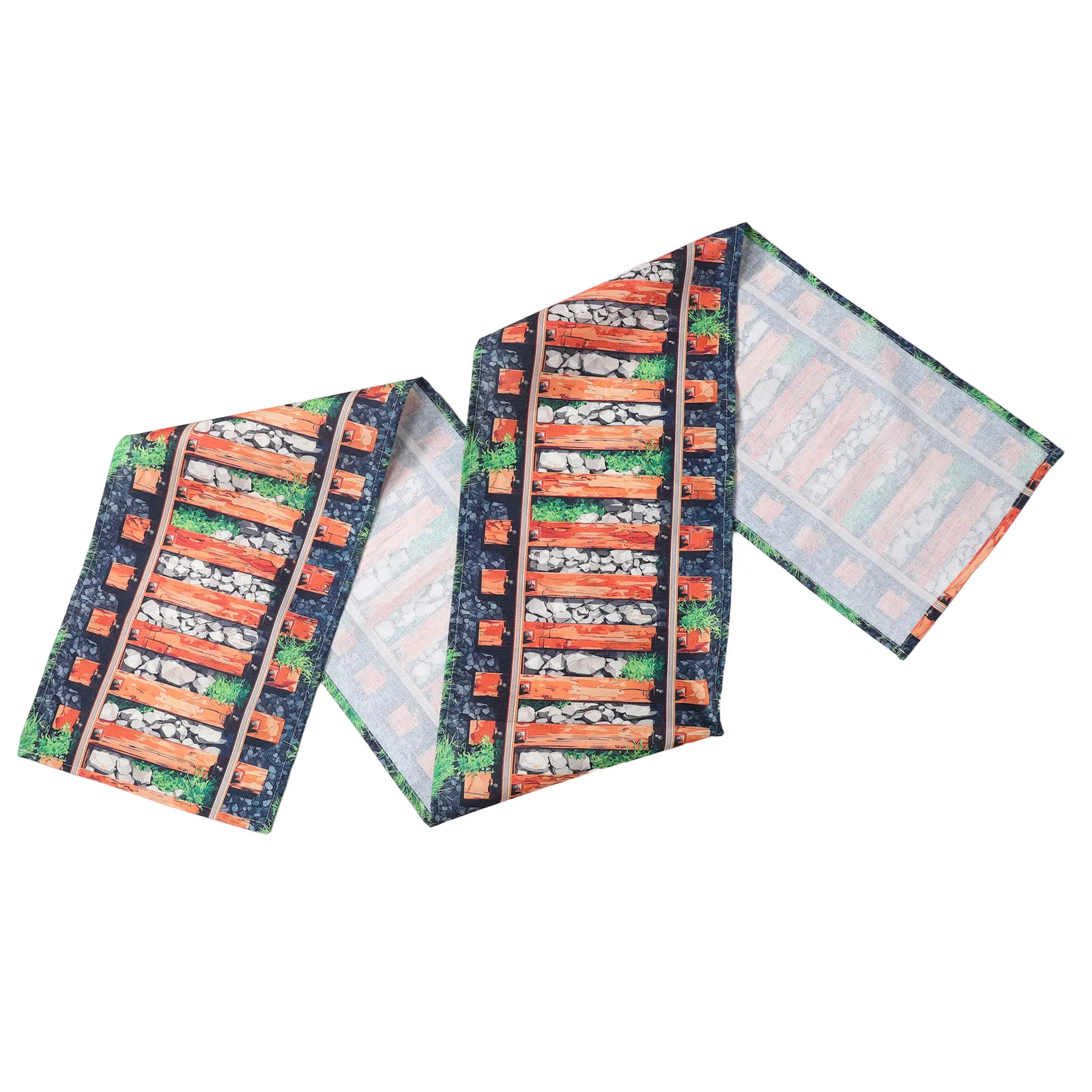 Wild Western Party Theme Table Runners Railroad Track Table Runner Polyester Tablecloth Cowboy Party Locomotive 230x33 Cm