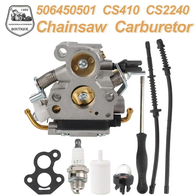 

Carburetor 506450501 Tune Up Kit for Hus Qvarna 135 135E 140 140E 435 440 435E 440 440E Chainsaw for Jonsared CS410 CS2240