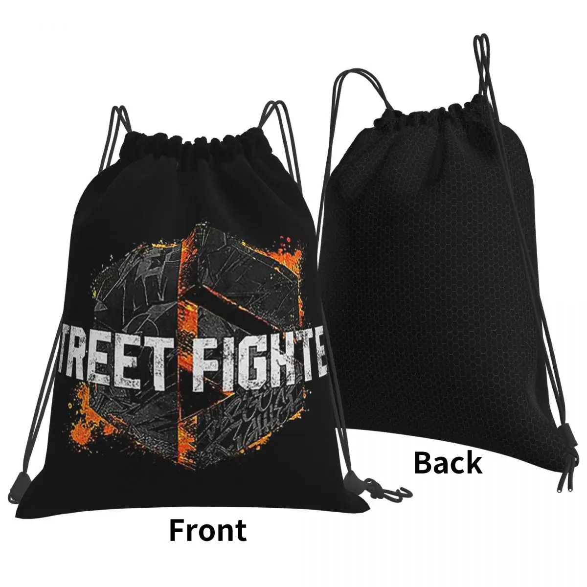 Street Fighter 6 Distressed Backpacks Multi-function Portable Drawstring Bags Sundries Bag Book Bags For Travel School