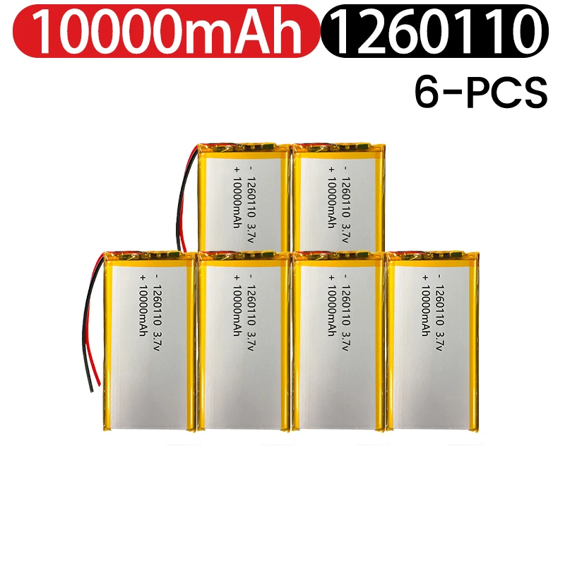 

1260110 3.7V 10000mAh 1260110 Battery Lipo Polymer Lithium Ion Rechargeable Batteries for Power Bank LED Light