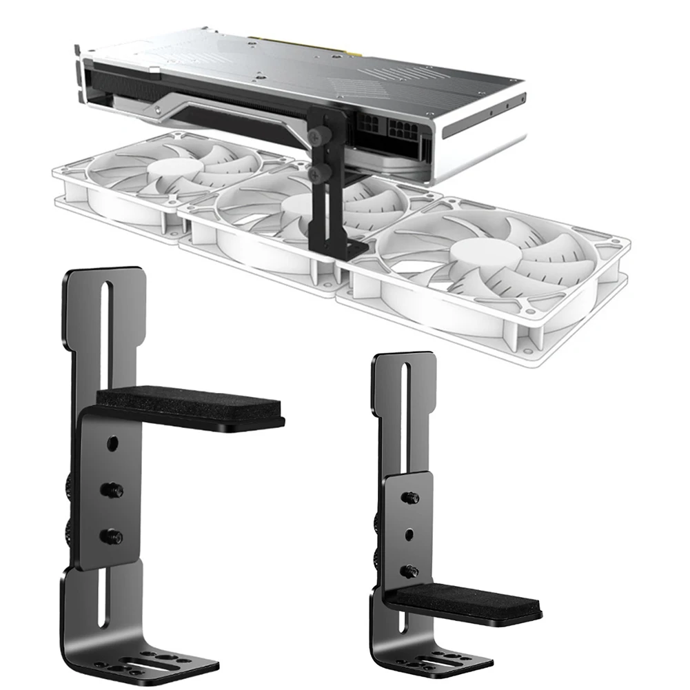 12cm Chassis Fan Position Stainless Steel Computer Graphics Card Holder Prevent Sagging GPU Support Brace for RTX 4090 4080 4070