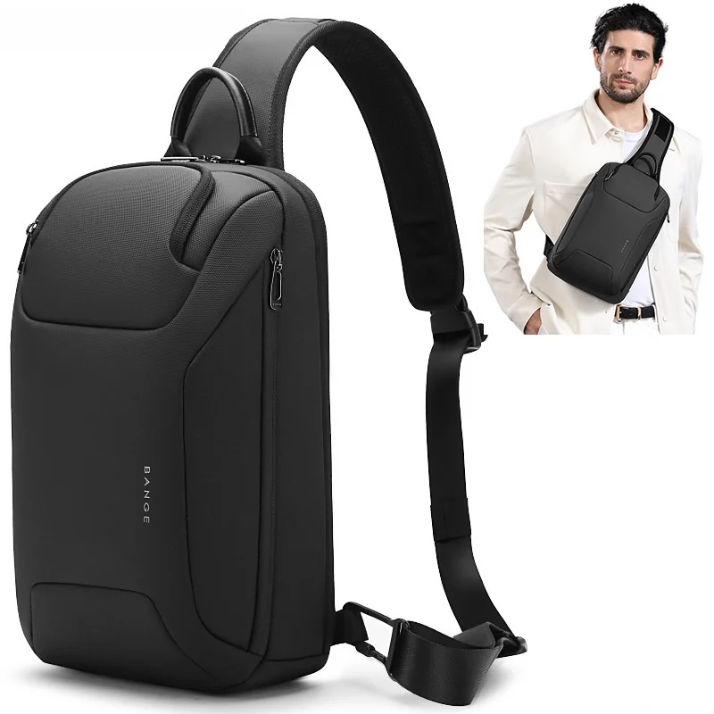 men's-chest-bag-tablet-computer-carrying-crossbody-single-shoulder-motorcycle-style-casual-leisure-polyester-material