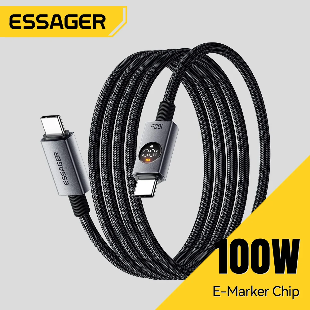 Essager 100W Typ-C zu Typ-C Kabel für Macbook Pro iPad 7A USB Typ-C Kabel für Samsung Huawei Xiaomi Digital-Display-Kabel