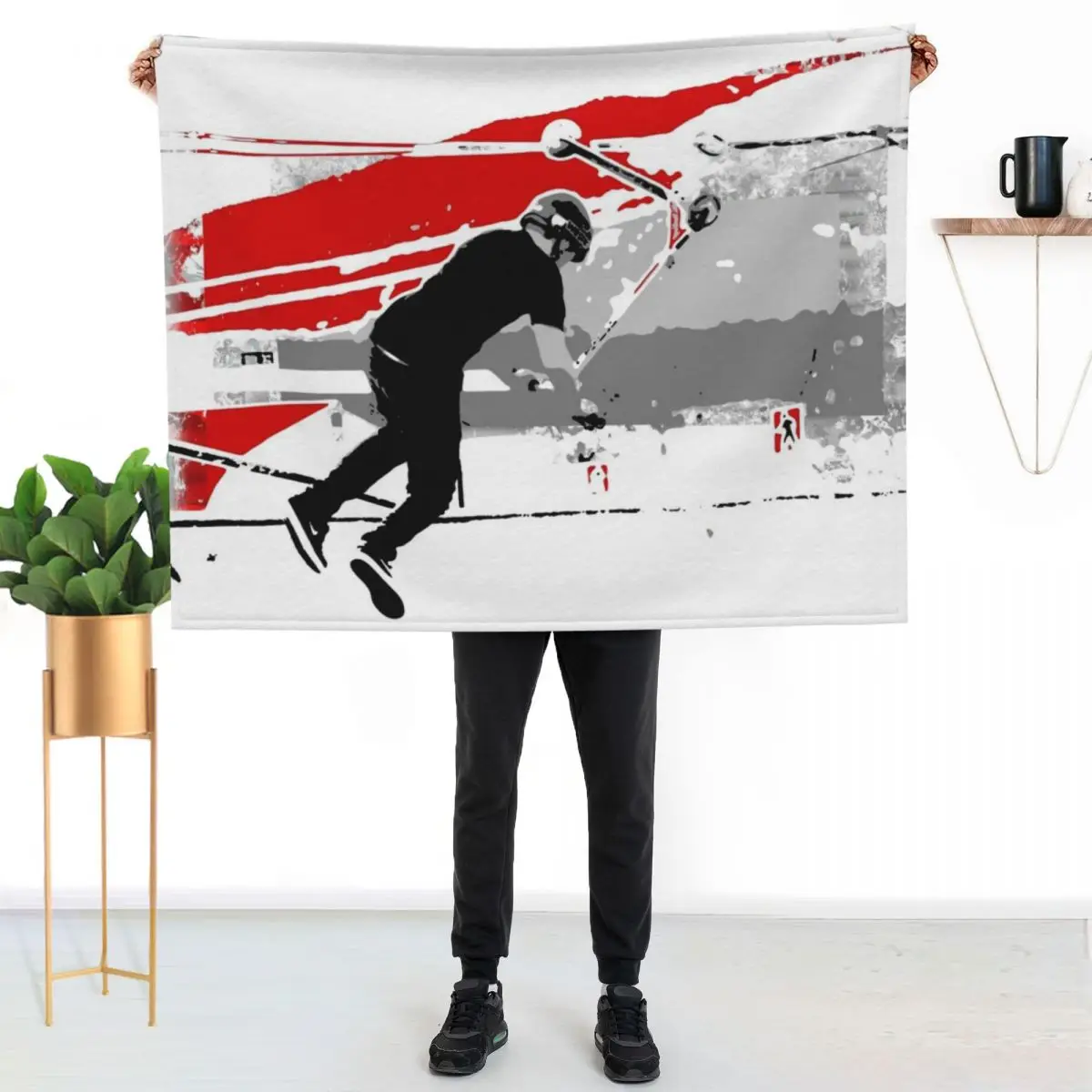 Spinning the Deck - Tail-whip Scooter Stunt Throw Blanket Hairy wednesday Bed covers Kid'S For Decorative Sofa Blankets